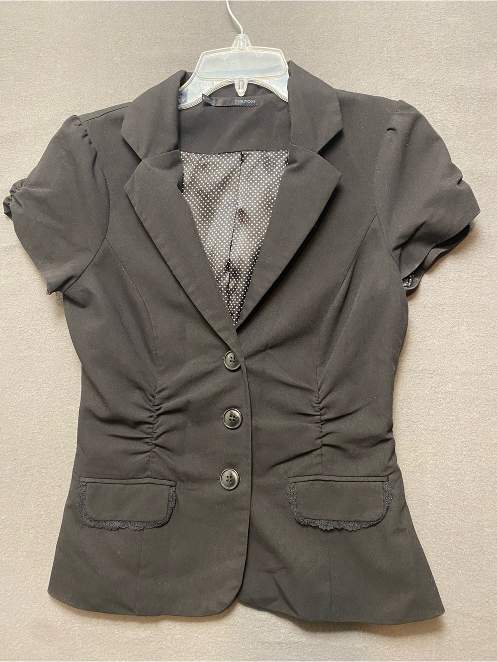Maurices Women’s Black Short-Sleeve Tailored Blazer Size Small